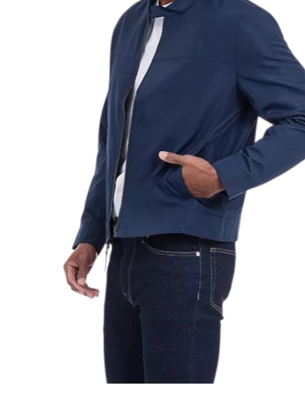 Michael Kors Men's Blue Lightweight Shirt Jacket with MK Emblem